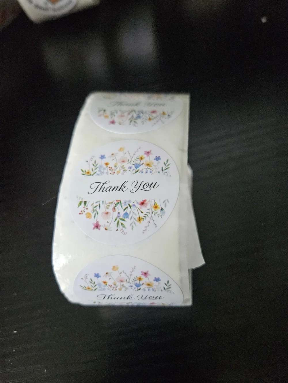 Thank You Floral Round Stickers- White Background